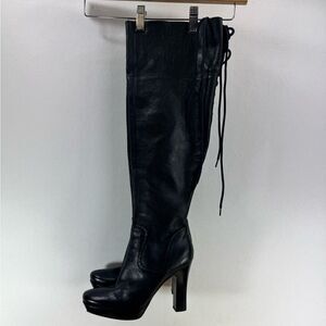Studio 9 Women's Black Leather Knee-High Boots